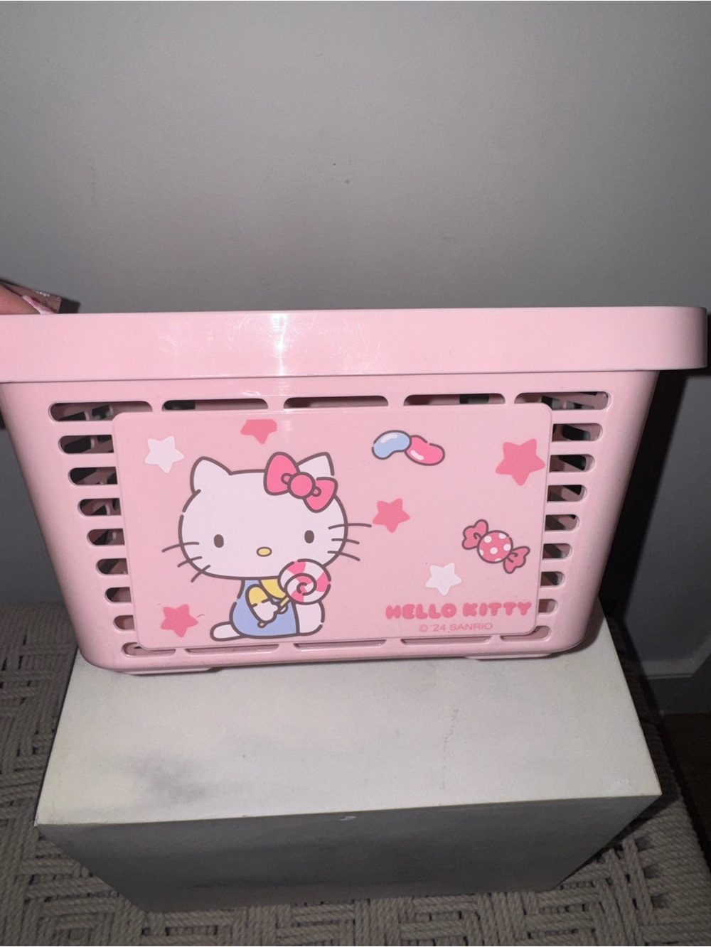 Sanrio Hello Kitty Pink Basket with Handles